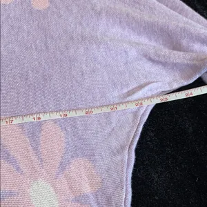 Ekouaer Purple Floral Knit Lounge Set Long Sleeve Top Shorts 2-Piece Medium thumbnail 4