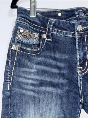 Miss Me Standard Skinny Jeans Dark Wash Embellished Pockets Size 28 ME8845SR thumbnail 10