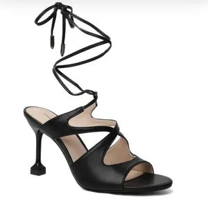 Elegant Black Strappy Heels Size 7.5 thumbnail 2