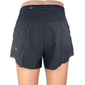 Lululemon Womens Black Eyelet Scalloped Pull On Activewear Running Shorts Size 2 thumbnail 3