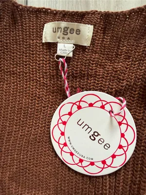 Umgee Lime Twist Open Front Oversized Cardigan Green Large NWT IN PACKAGE thumbnail 4