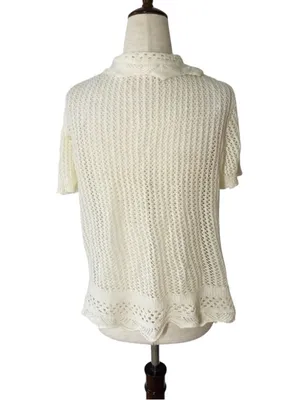 SWEET KIZZ Pointelle Crochet Cardigan thumbnail 4
