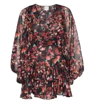NWT Misa Los Angeles Jolene Libra Fleur Chiffon Mini Dress Size Small thumbnail 7