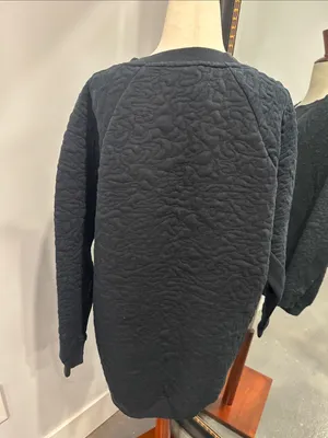 Nike Women's Black Quilted-Raglan Sweatshirt thumbnail 4