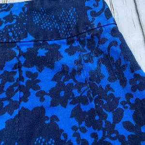 Boden Sara Linen Button Front Blue Floral Skirt thumbnail 8