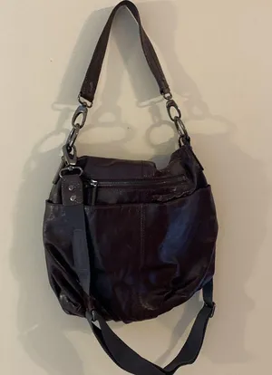 HOBO international Brown Patent Leather convertible crossbody purse thumbnail 4