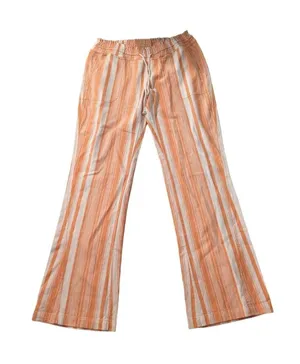 Roxy Orange And White Striped Linen Blend Pants Size XL thumbnail 1