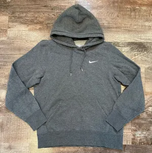 Nike Women’s Gray Pullover Hoodie Embroidered Logo Small Activewear Athletic thumbnail 1