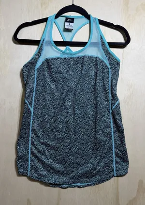 Nike Dri-FIT Racerback Tank Top‎ Women’s Small Blue Print Athletic Running Gym thumbnail 1