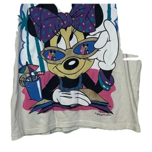 Walt Disney Women's Top Vintage Minnie Mouse‎ Print Boxy Fit Short Sleeve Small thumbnail 11