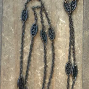 Vintage bronze tone floral pendant necklace thumbnail 5