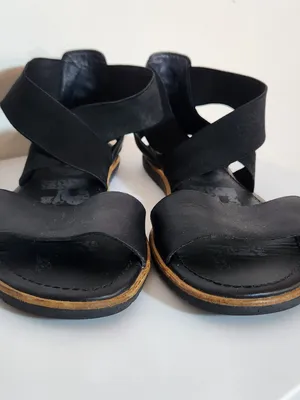 Sorel Ella Slip On Sandals Leather Elastic Straps Size 9 thumbnail 2