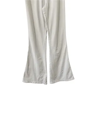 ALICE + OLIVIA High Rise Off-White Flare Wide Leg Cotton Pants Trousers thumbnail 6
