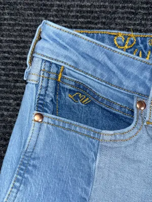 Wrangler x Lainey Wilson Denim Patchwork Super Flare Bell Bottom Jean 26x30 NWOT thumbnail 5