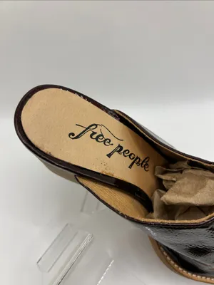 Free People Bryant Mule rust color patent leather boho western size EU 38 thumbnail 2