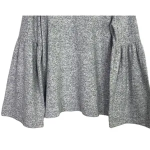 Zara Oversized Bell Longsleeve Soft Knit Pullover Sweater Crew Neck M Gray #4141 thumbnail 3