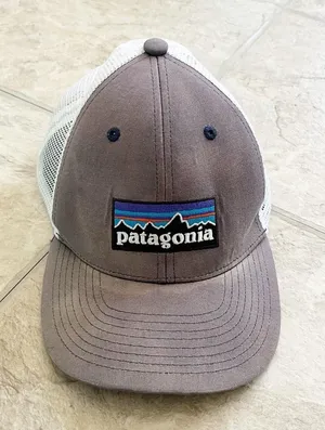 Patagonia P-6 Logo LoPro Trucker Hat Gray White Mesh Snapback Y2K Gorpcore thumbnail 1