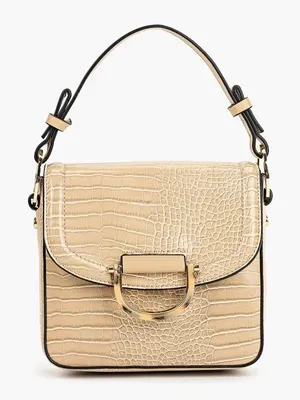 TOPSHOP Carrie Croc Shoulder Bag thumbnail 1