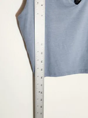 Lulus Blue Sleeveless V-Neck Cropped Tank Top Size Medium NWT thumbnail 6
