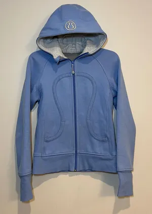 2000s Lululemon Sweatshirt Scuba Hoodie Full Zip Periwinkle Blue Women Size 6 thumbnail 1