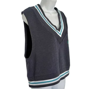 Urban Outfitters Navy Blue Green Badminton Embroidery Cropped Jersey Vest Size M thumbnail 10