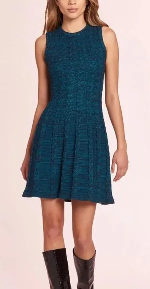 Amanda‎ Uprichard Braylen Bold Knit Sleeveless Dress Teal Womens Size Small NEW thumbnail 1