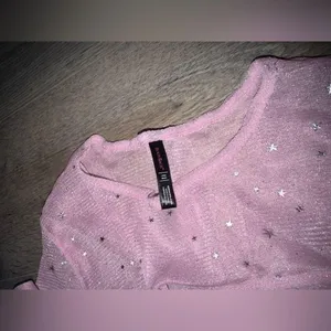 Bodyrage Glam Pink Mesh Long Sleeve Top Nwt thumbnail 3