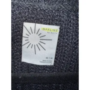 OFFLINE Aerie Women Black Shaker Knit Quarter Zip Oversize Sweater M Gorpcore thumbnail 4