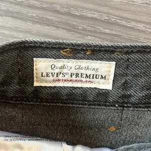 Levi's Dark grey wash shorts with button fly thumbnail 3