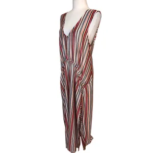 Zara Trafaluc Maxi Dress Womens S Multi-Color‎ Striped Knit Boho Beach Summer thumbnail 3