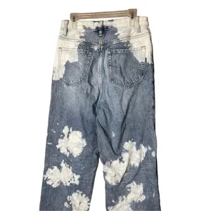 PacSun Womens 90s Boyfriend Jeans Blue Wash‎ Bleach Spots High Waist Size 27 thumbnail 5