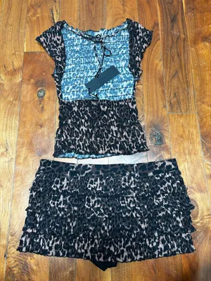 Lioness Match Point Mini Skort and Uno Tie Top Set in Leopard S / M thumbnail 7