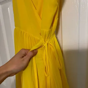 Lulus Yellow Pleated Wrap Dress thumbnail 4