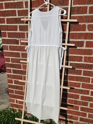 Zara White Maxi Swim Coverup Small thumbnail 8