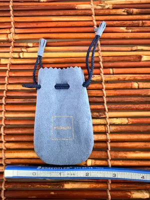 Mikimoto Powder Blue Suede Drawstring Jewelry Pouch thumbnail 4