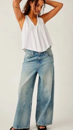 Free people We The Free Chill Vibes Dropped Wide-Leg Jeans thumbnail 1