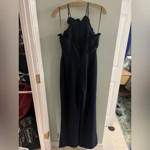 Anthropologie Adelyn Rae High Neck Navy Blue Jumpsuit thumbnail 6