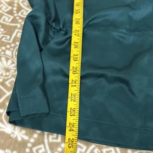 J CREW Woman's Green Satin Surplice Long Sleeve Top Peplum Blouse SZ M thumbnail 7