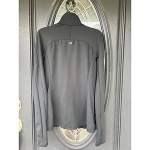 GapFit Womens Black Full Zip Active Jacket‎ Thumbholes Mock Neck XS thumbnail 3