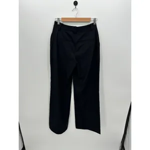 Weekday Riley Trousers Black Dark Wide Leg High Waist Dress Pants Size 36 US 6 thumbnail 2