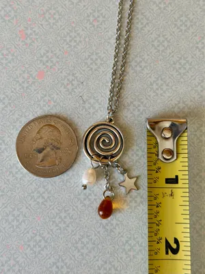 Handmade spiral swirl uzumaki funky boho grunge style necklace🌀 thumbnail 6