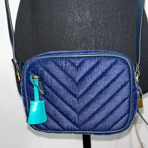 J. Crew Blue Chevron Crossbody Bag thumbnail 1