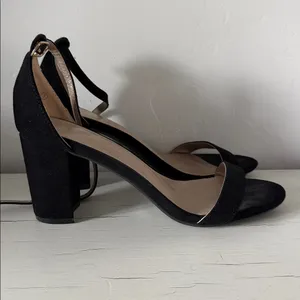 Dream Paris Black Ankle Strap Block Heel Sandals 3” Dress Evening Shoes 7 thumbnail 4