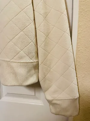 Avalanche Women’s Alpine Diamond Quilted Fleece Hoodie Cream Ivory size Medium thumbnail 5