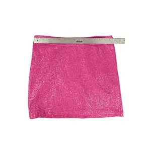 LOFT Hot Pink Barbie Sequin Mini Dress Skirt‎ Wool Blend Size 8 thumbnail 3