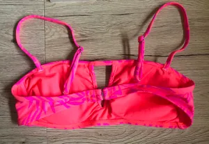 Xhilaration NWOT Neon Pink Palm Print Bandeau Bikini Top thumbnail 2