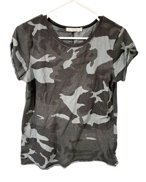 Free People We The Free Women's Camo T Shirt Top Grey Short Sleeve Size Small thumbnail 1