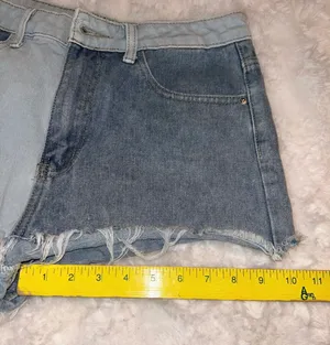 SheIn NWOT Colorblock Blue Jean Denim Shorts thumbnail 6