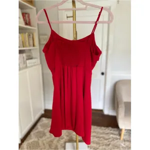 Everly Red Ruffle Mini Dress Flirty Resort Vaca S Parisian Quiet Luxury Coquette thumbnail 3