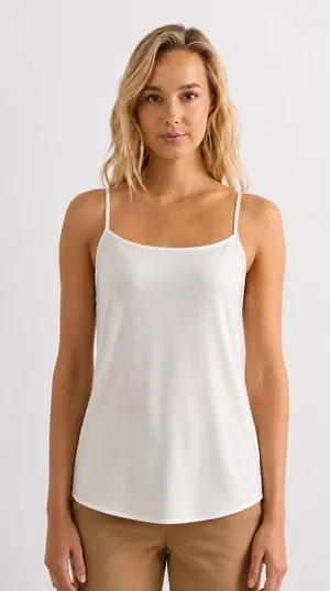 Intimissimi Square Neck Classic White Camisole Tank Top lightweight designer Med thumbnail 1